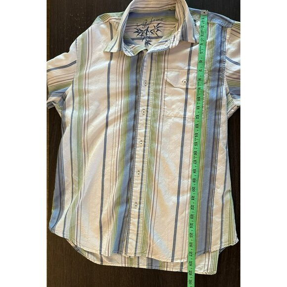 Tommy Bahama Men's Silk/Cotton Blend Long Sleeve Striped Button-Up Shirt - Picture 7 of 7